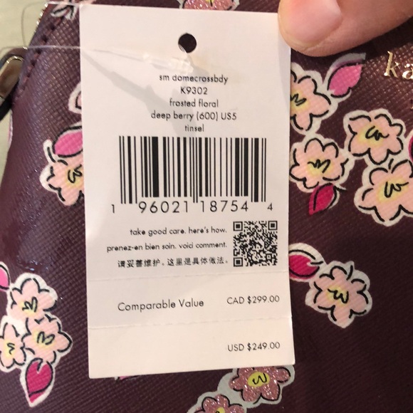 NWT Kate Spade Tinsel Berry Floral small crossby shoulder strap purse bag - Picture 5 of 5